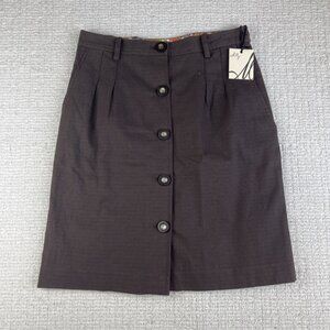 NWT Milly of New-York Chocolate Brown Skirt Size 6 Button up